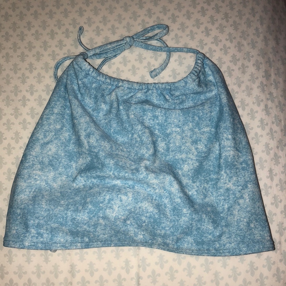 Baby blue halter neck bikini top from Aerie size L